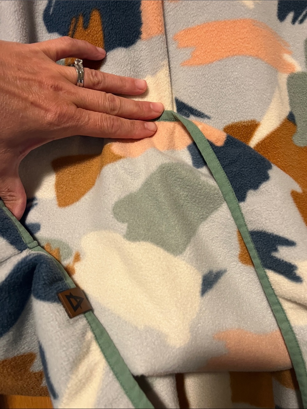 LIFE. INTEGRITY. EARTH® Cozy Fleece Jacket in Sage & Multi Abstract Print - Picture 14 of 14